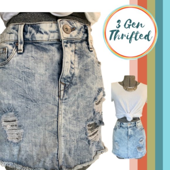 Mavi Ripped Denim Skirt - Picture 1 of 4